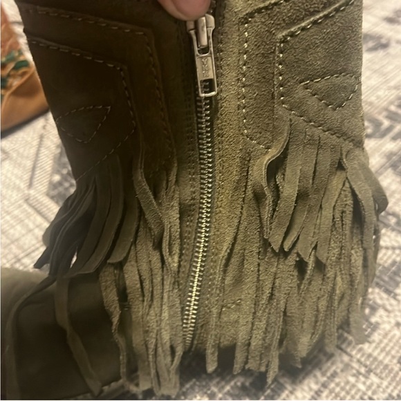 #116. NWOT my offer is Firm! Free People Lawless Suede Fringe Boots - Picture 8 of 13